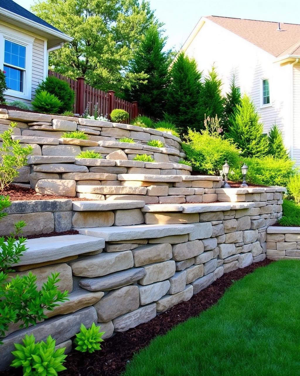 Tiered Retaining Wall